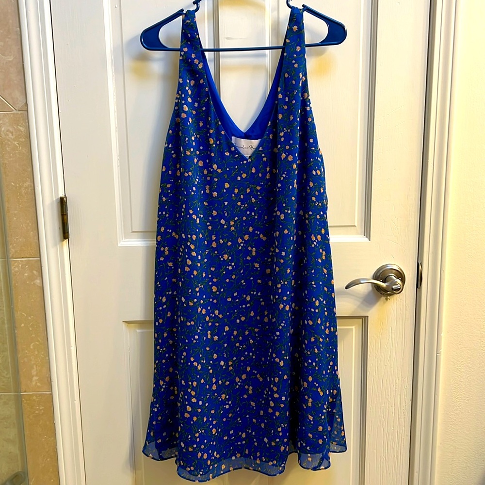 Charles Henry dress 2X blue floral
